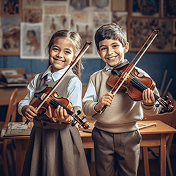 Dzieci grają w skrzypce